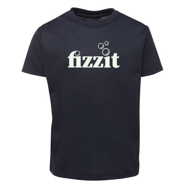 Fizzit - Mens Poly Tee Navy and Soft Gree Thumbnail